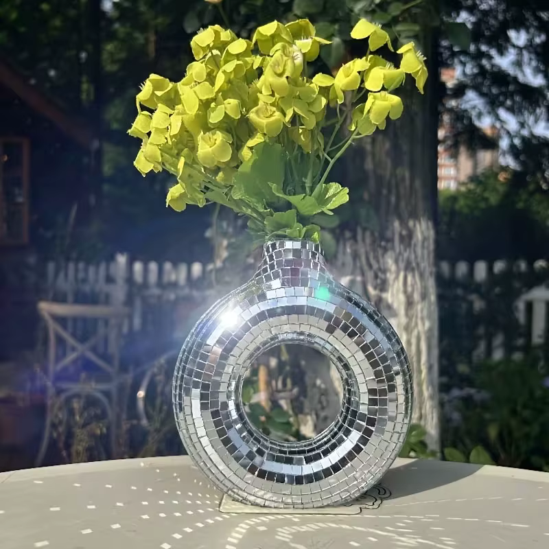 1 vase circulaire, pot de fleurs moderne pour la décoration de la maison