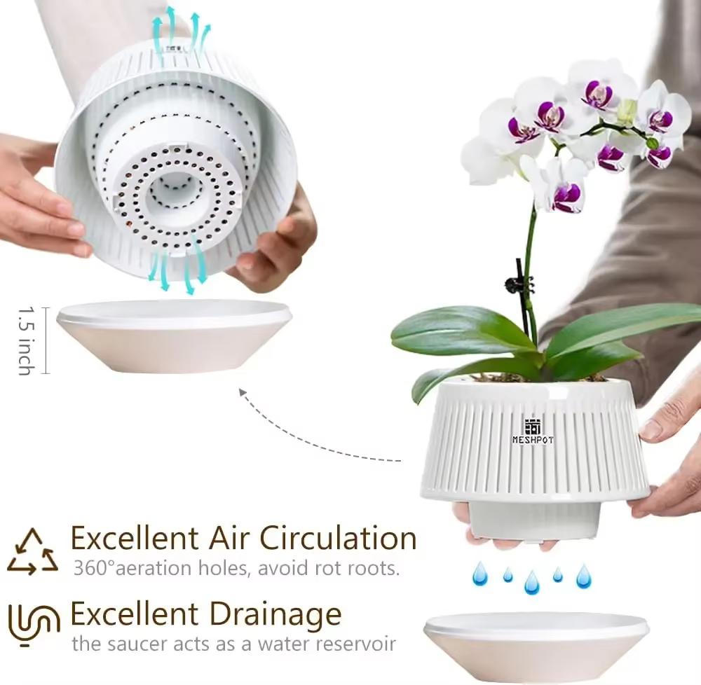 Pot à orchidées Meshpot avec trous