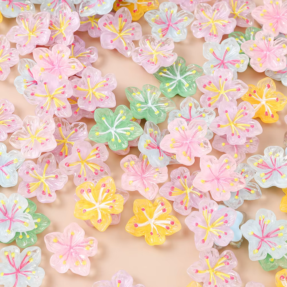 Leslie 15 pièces mignon nouvelle résine fleur Mini