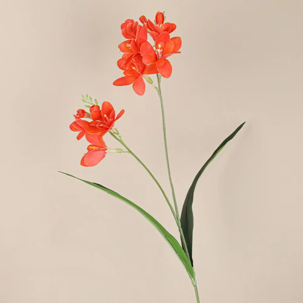 2 Fleurs artificielles de freesia à toucher réel
