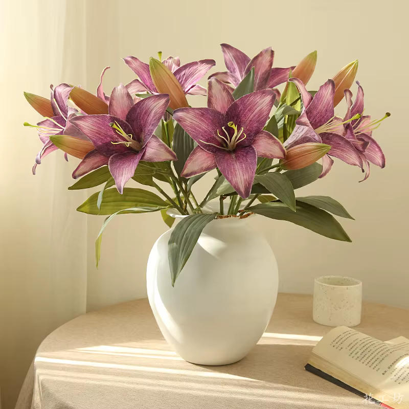 Fleurs Artificielles de Lys Blanc