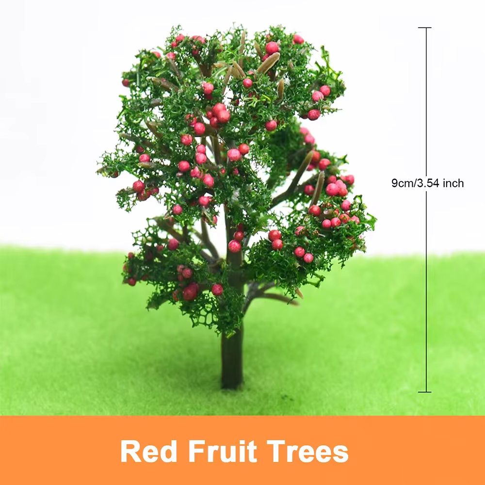 5 pièces arbres fruitiers miniatures modèle 7 cm/9 cm plantes artificielles bricolage aménagement de Train ferroviaire/paysage de Table/décoration de jardin/Diorama