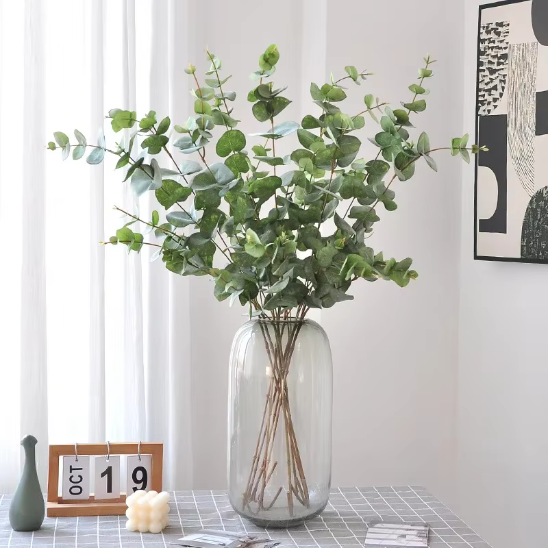 Feuille d'argent de plante verte artificielle de 90CM