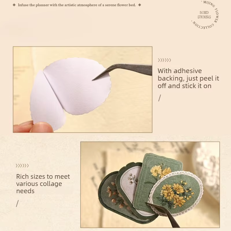 Autocollants en papier de la série Fleurs et Romance