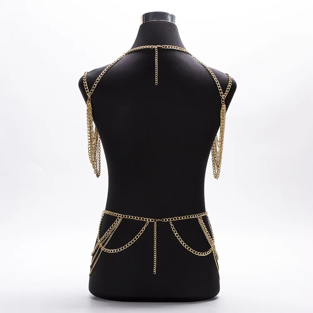 Chaîne de corps de plage pour Bikini, Sexy, accessoire personnalisé à la mode pour femmes, collier de bijoux tendance d'été