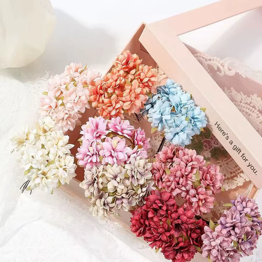 Fleurs artificielles En Soie Oeillet Mini Bouquet Jardin En Plein Air De Mariage Guirlande Maison Vase Table Decorat Scrapbook Ornements De Mariée