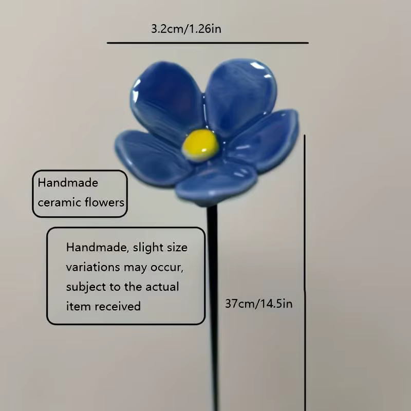6/8/10 pièces de fleurs éternelles en céramique artisanales