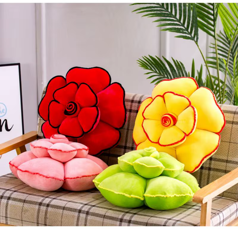 Grand coussin en forme de Rose, coussin décoratif pour sièges, canapé, intérieur de voiture, fleur, décoration de maison