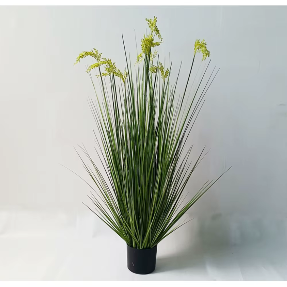 Décoration de la maison plantes vertes fleurs de roseau artificielles grande fausse plante en pot