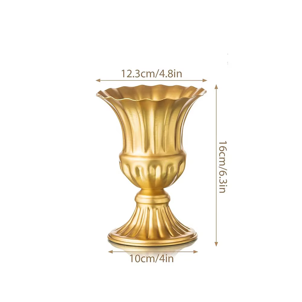 Vase d'arrangement de fleurs en or pour centre de Table de mariage