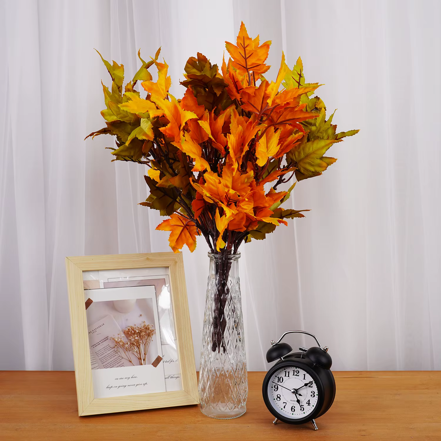 Bouquet de fleurs artificielles en feuille d'érable d'automne