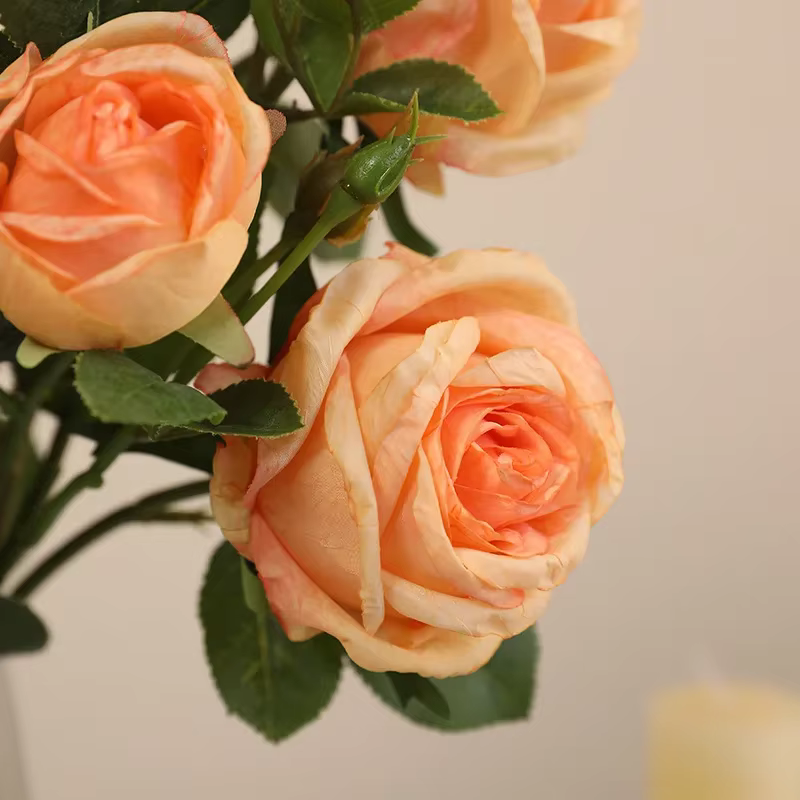 Injtrash-Fleurs artificielles colorées pour la décoration de la maison et de la chambre