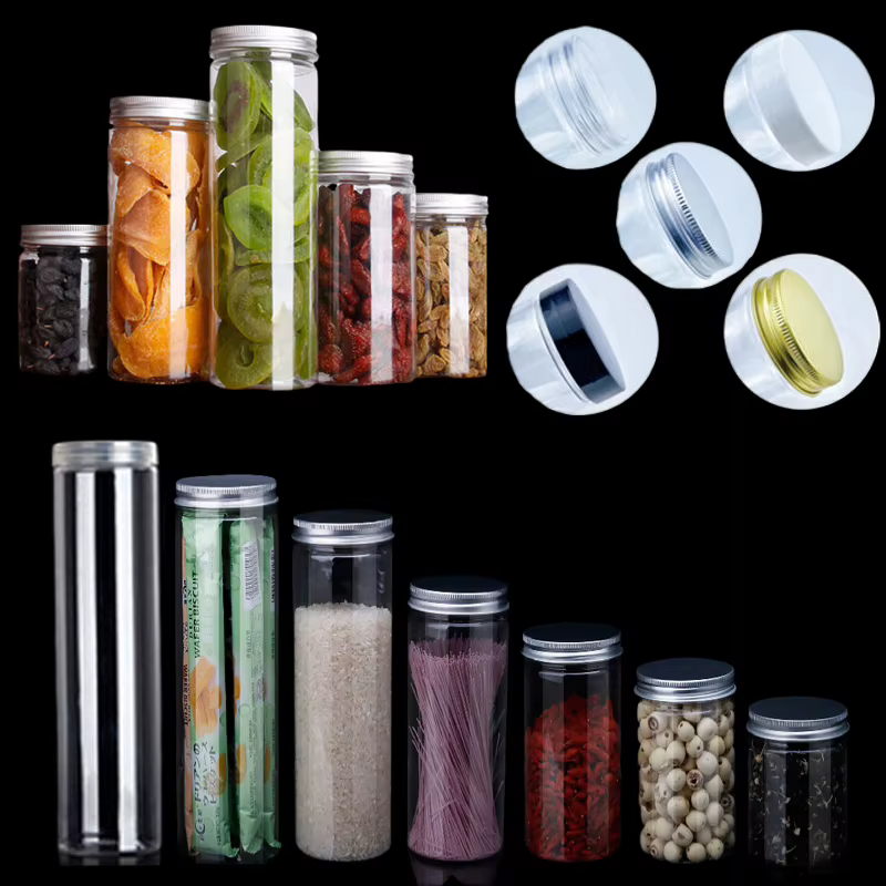 Pots en plastique transparent de 150 à 580ml