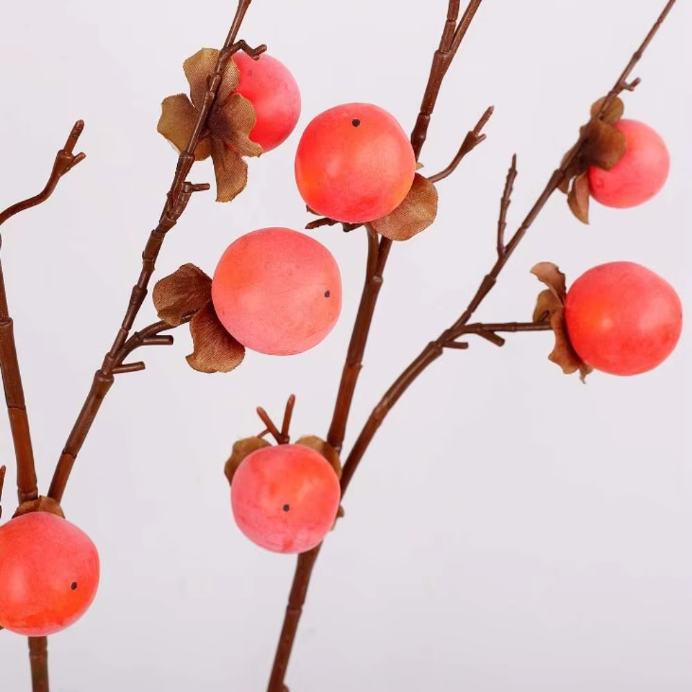 8 têtes de branches de kaki artificielles