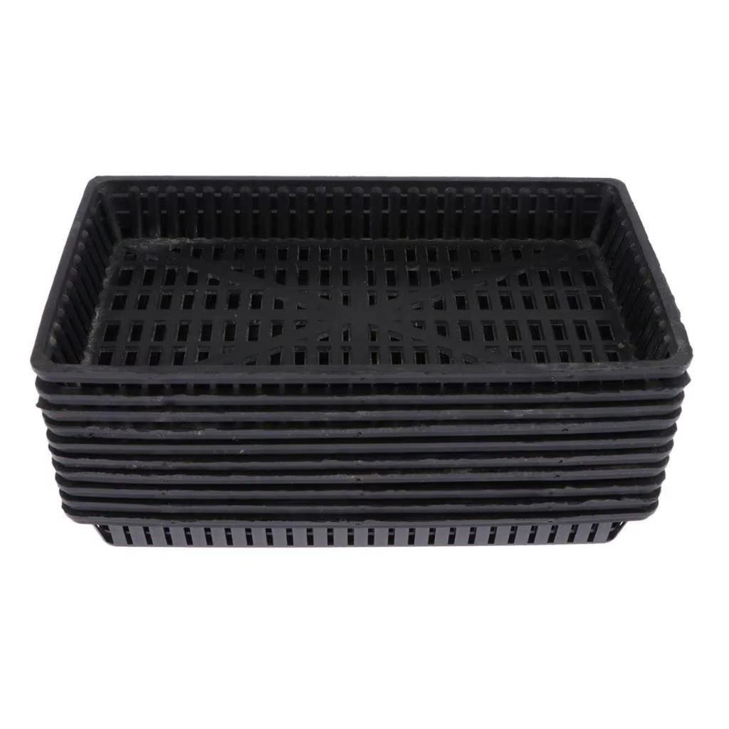 Panier de plantes aquatiques noires, 10 pièces, Pot de plantation d'étang