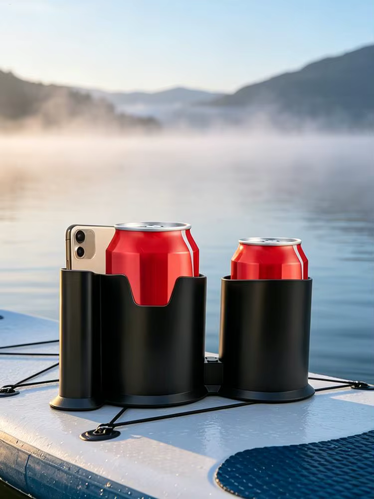 Support de téléphone et porte-gobelet anti-retournement pour paddle board – Accessoire sûr pour SUP, planches de surf, bateaux, yoga en plein air et aventures de pêche