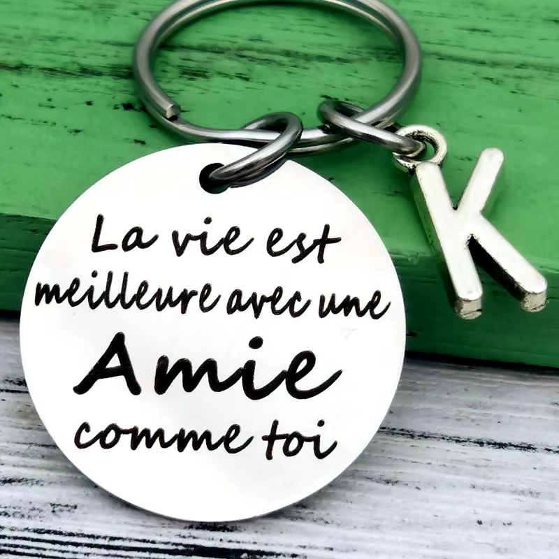 Porte-clés français Amiga Chia Ship, meilleur ami, cadeau d'anniversaire, cadeau de Noël