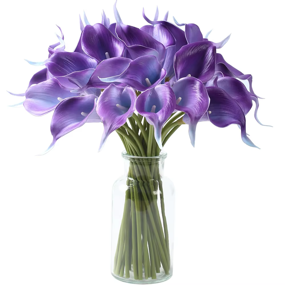 5 pièces fleurs artificielles PU Calla Lily pour la maison chambre décor de bureau cadeau de fête des mères pièce