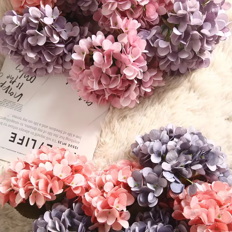 35CM Macaron hortensia artificielle Simulation fleur INS plante à vent bonsaï