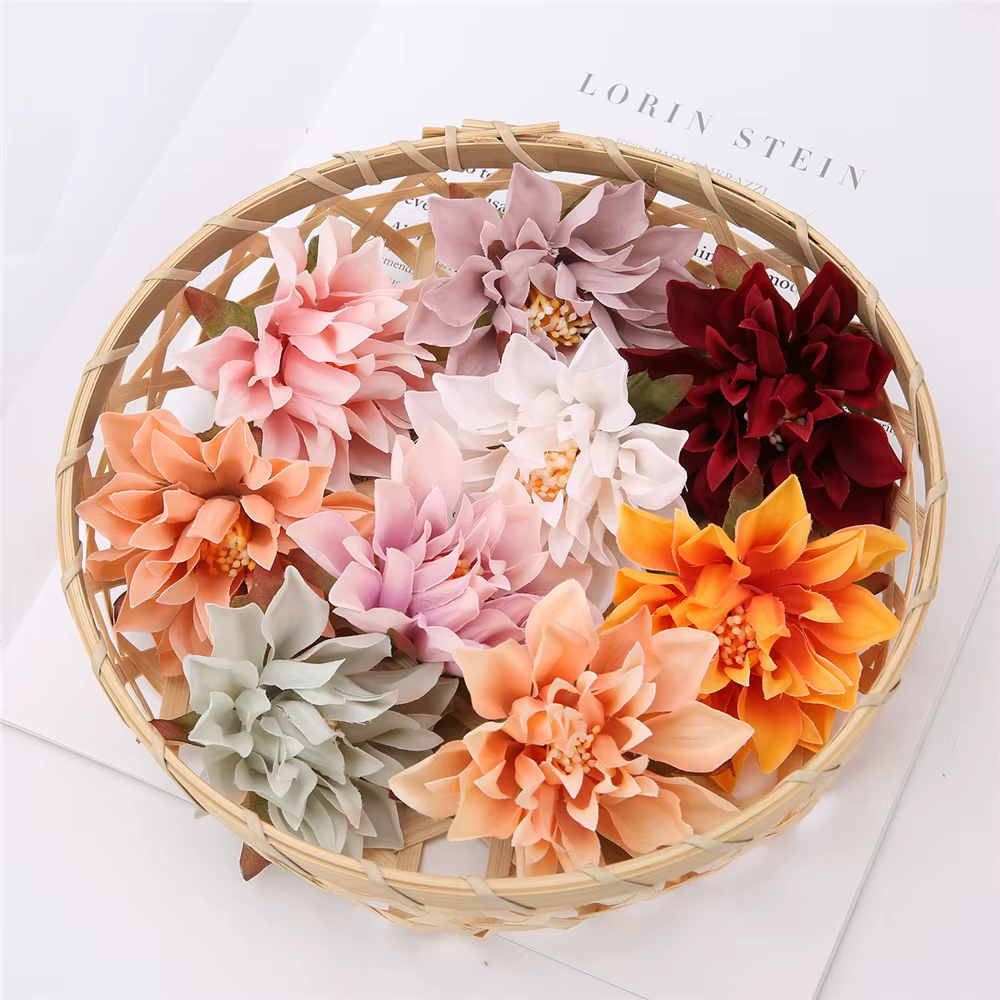Têtes de fleurs Dahlia artificielles