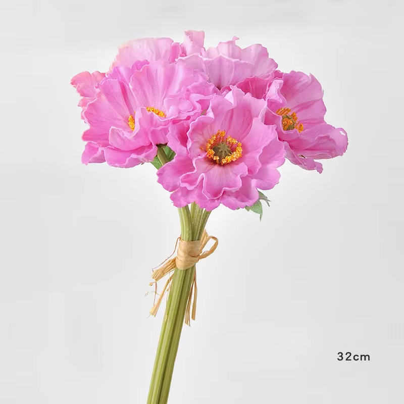 Fleurs artificielles de pavot en PU