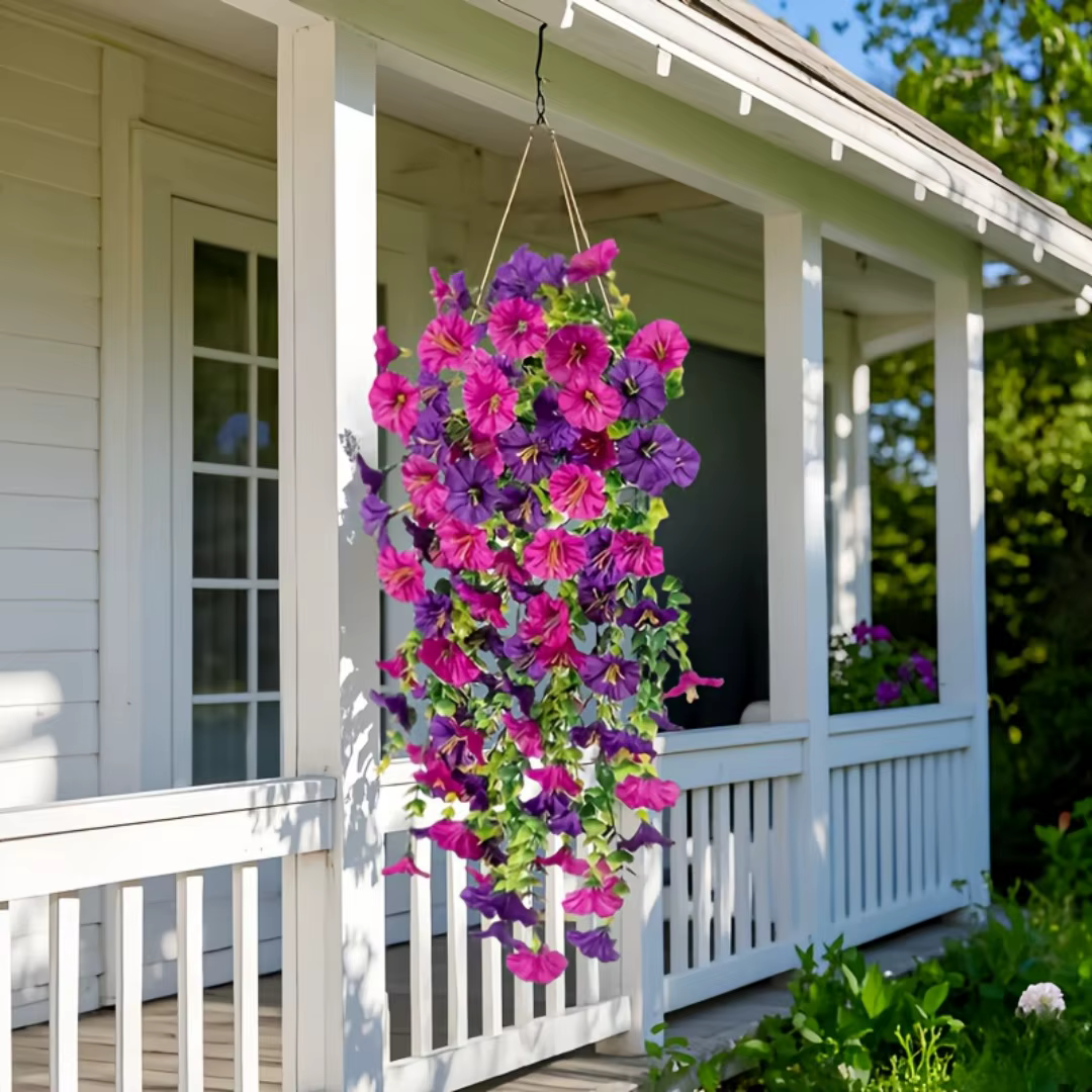 Fleurs artificielles suspendues