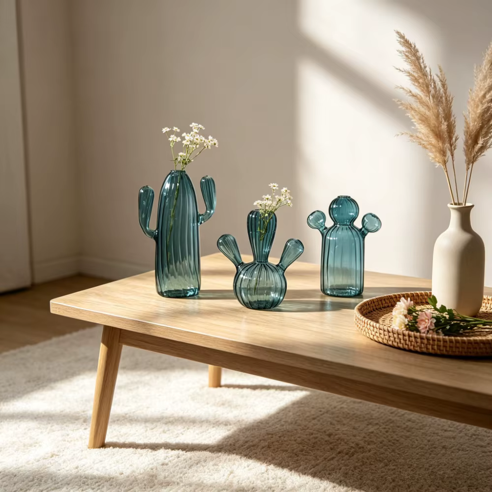 Vase en verre en forme de Cactus