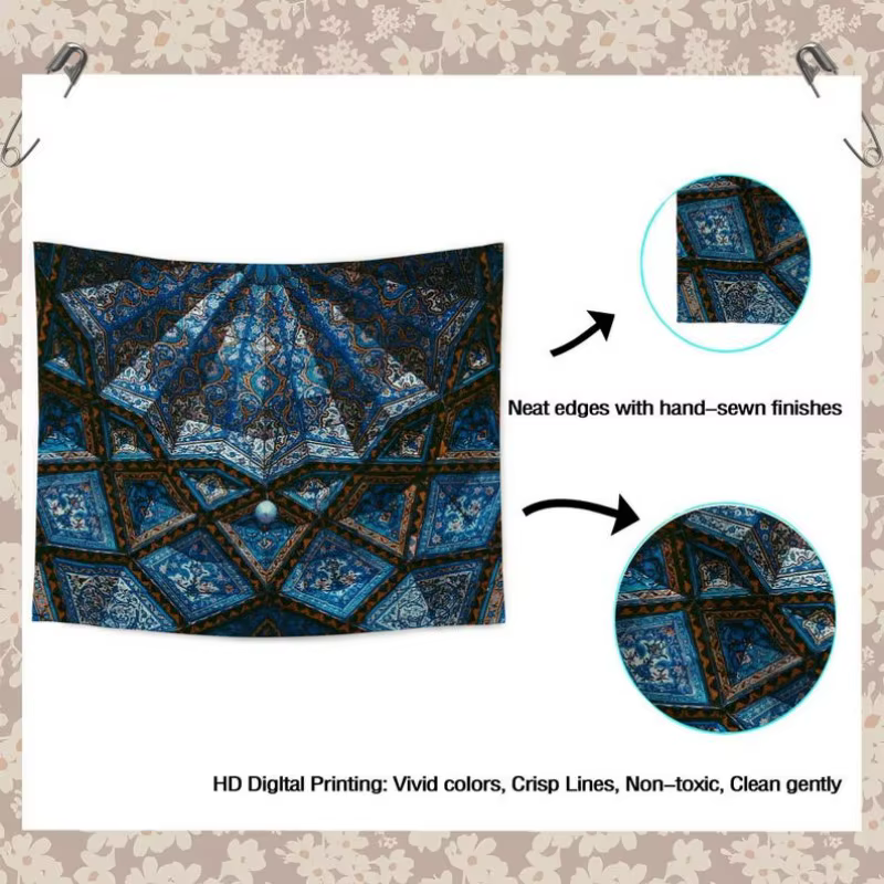 VIKAMA Tapisserie murale vintage bohème mandala en polyester