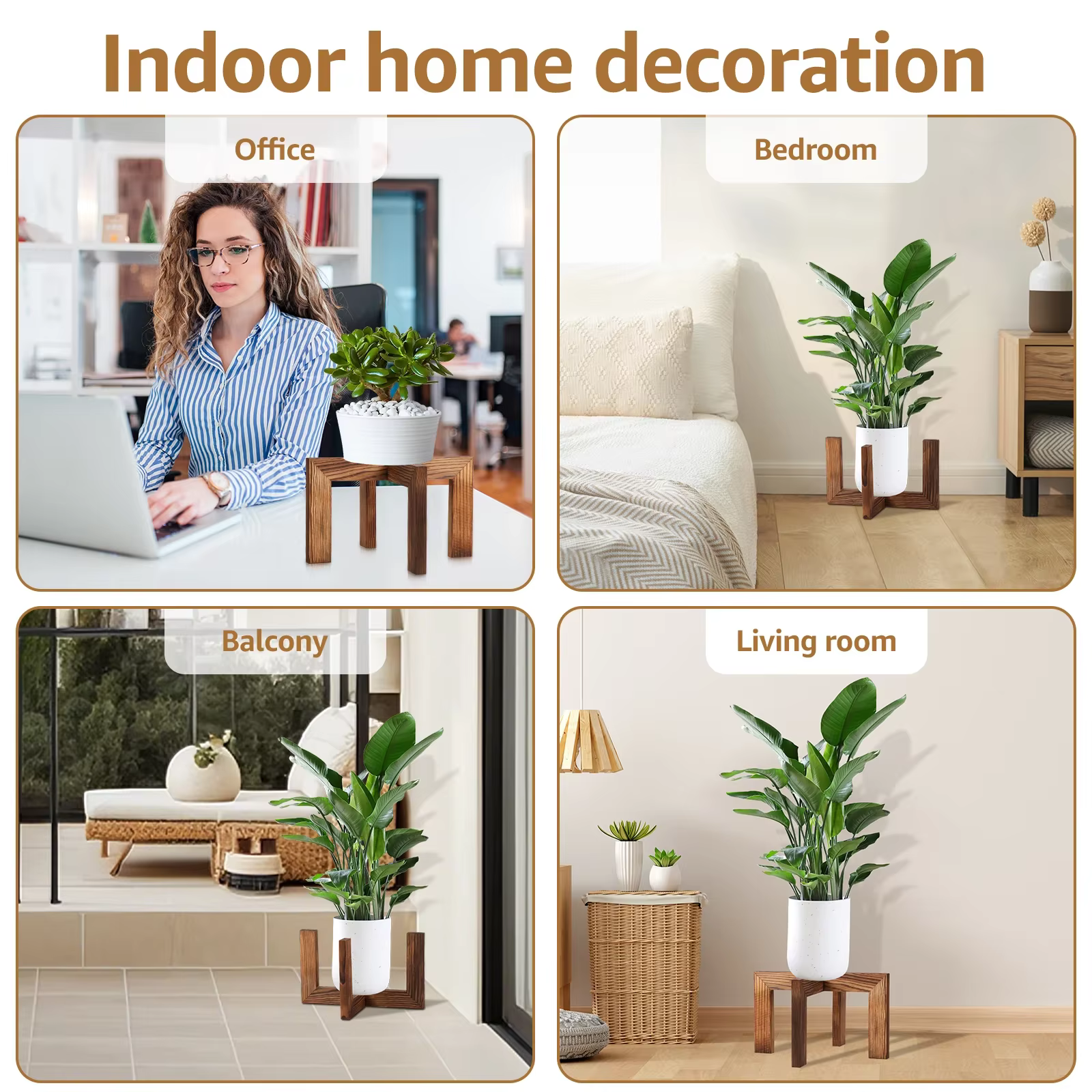 Support pour plantes en bois