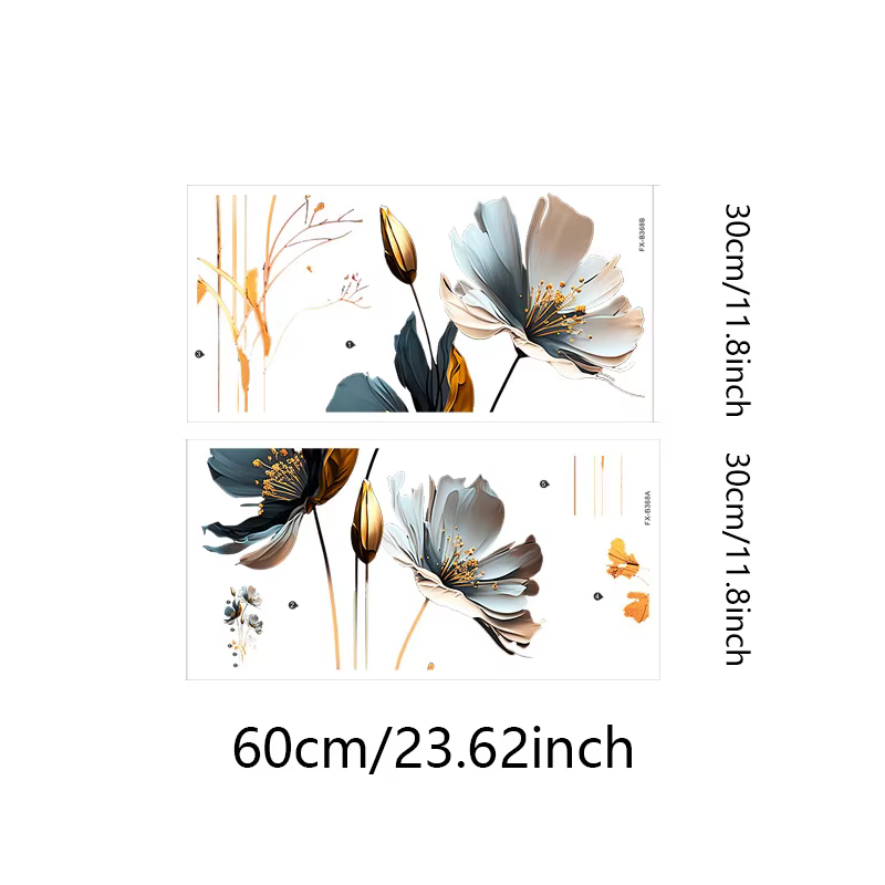 Superbe autocollant mural floral pour salon