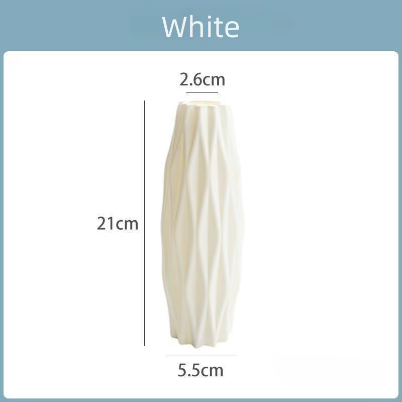 Vase en plastique découpé au diamant – Pot en céramique imitation incassable pour la décoration de la maison