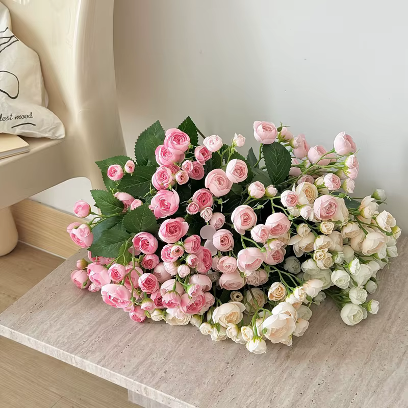 1 pièce, bouquet de 12 têtes de pivoines artificielles pour décoration de centre de table de mariage