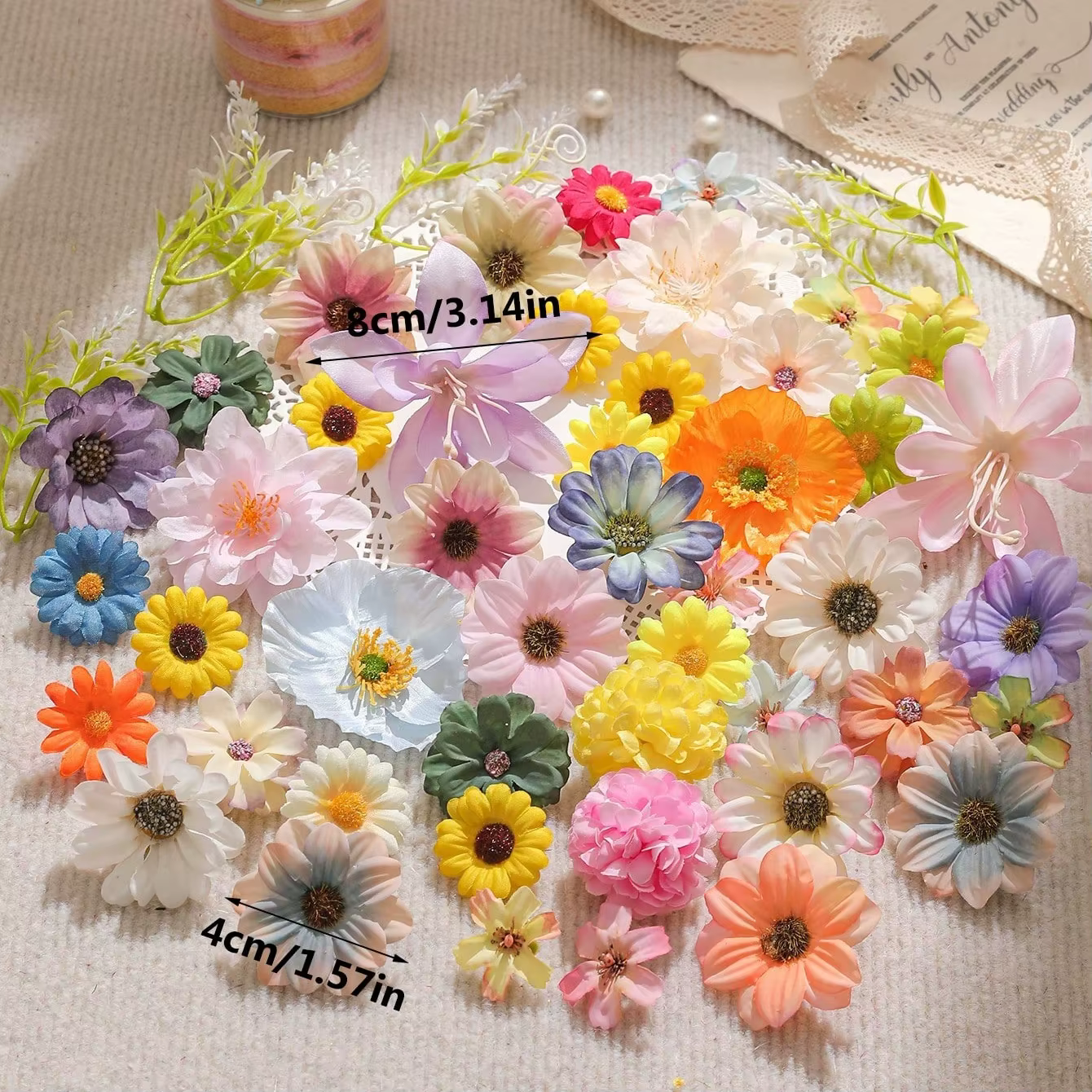 20/50 pièces de fleurs artificielles mélangées