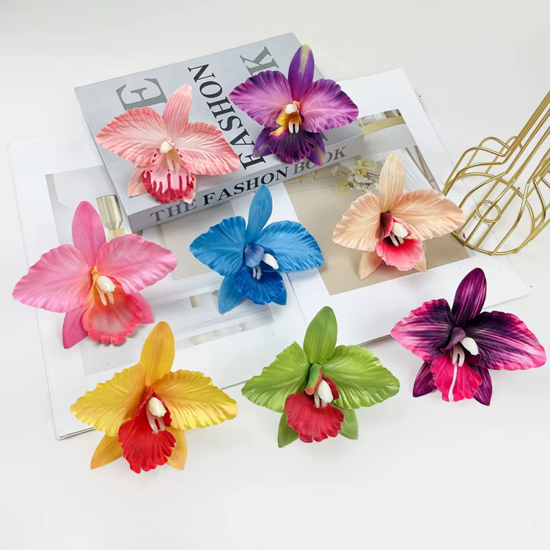 Têtes de fleurs d'orchidées de béttleya artificielles