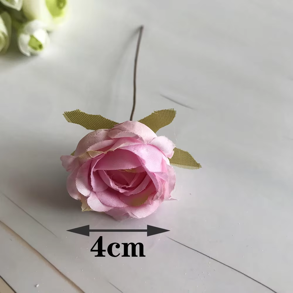 Bouquet de 6 petites roses artificielles rétro en rayonne de style européen pour mariage