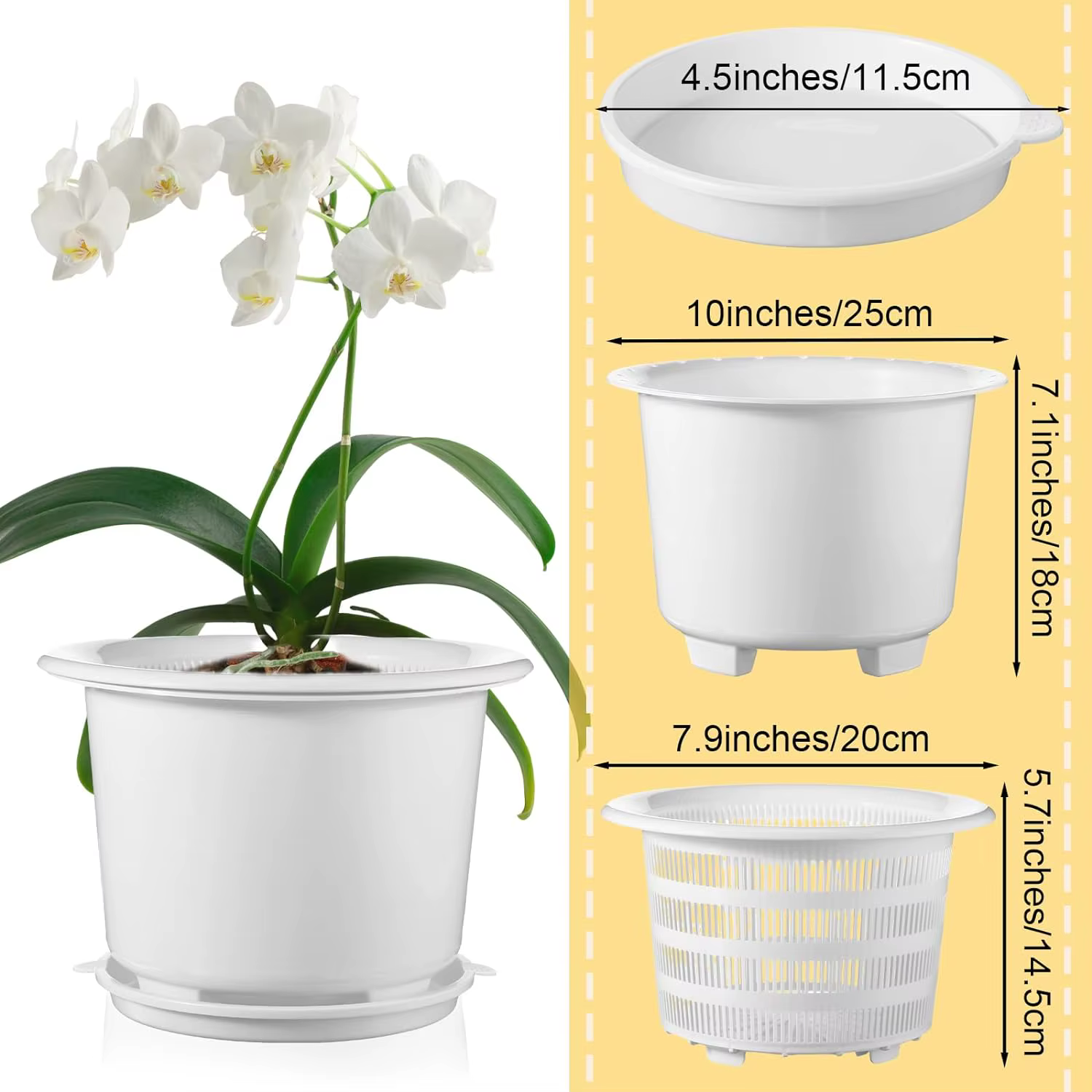 Meshpot-Pot de fleur en plastique à double couche avec trous d'air