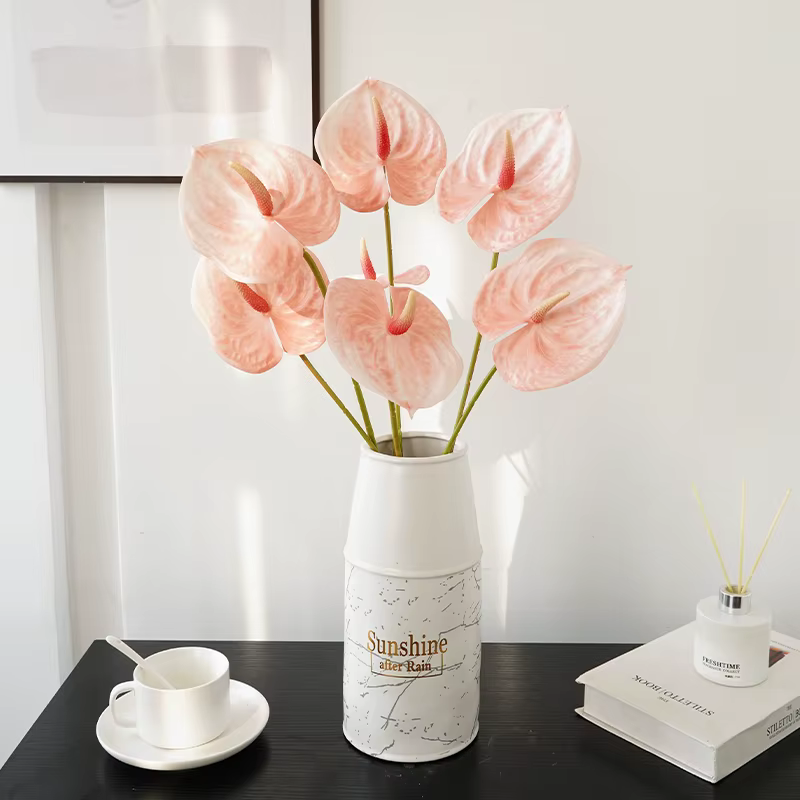Bouquets de fleurs d' Anthurium artificielles en PU