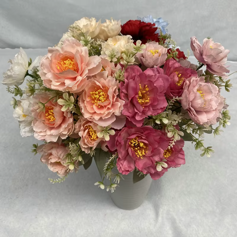 Bouquet de pivoines artificielles à 6 têtes