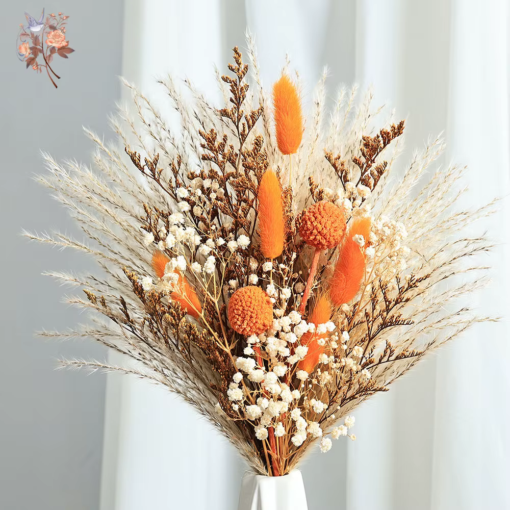 Bouquet de vraies fleurs séchées