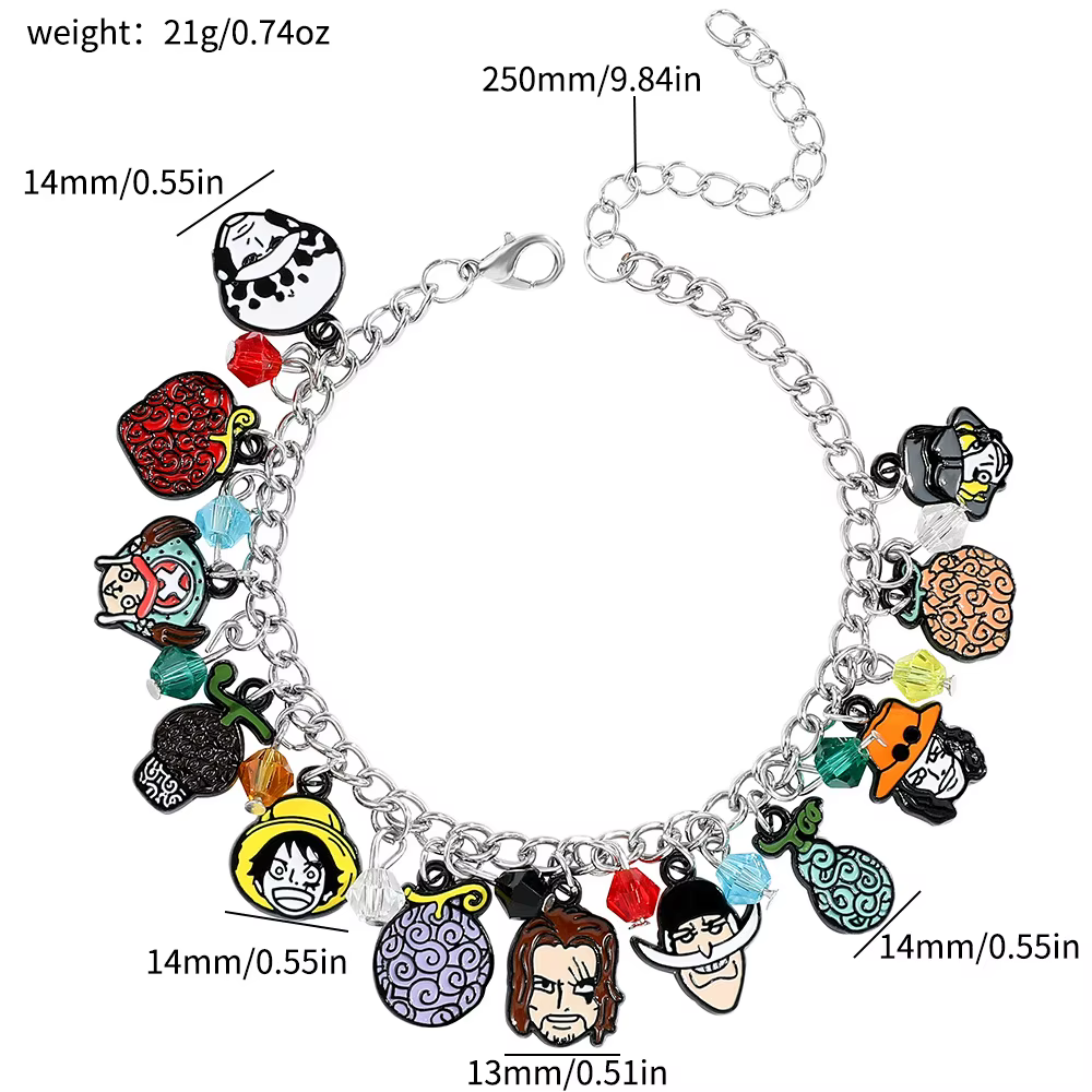 Bracelet en métal DIY One Piece, bijoux, souvenirs de bandes dessinées, cadeaux tendance, accessoires d'animations