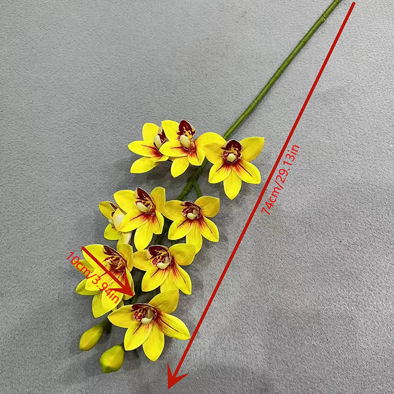 Cymbidium artificiel Hookerianum 10 têtes simulé Vanda