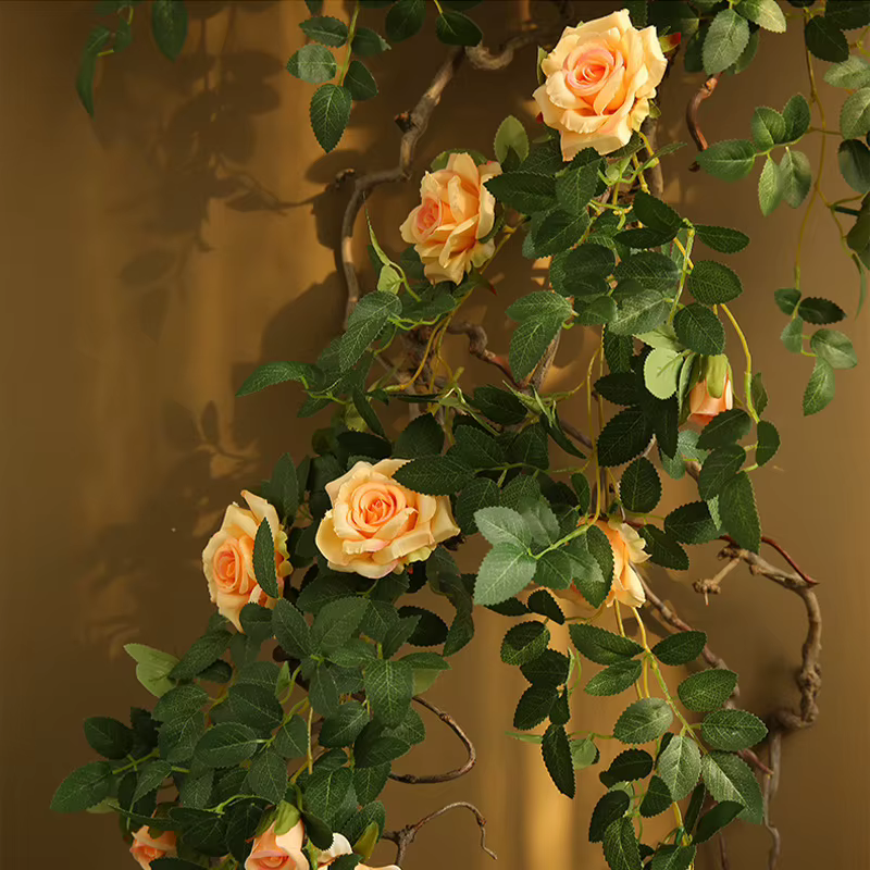 Rose vigne artificielle plante verte rotin maison jardin déco arbre de noël accessoires bricolage fond fleur mur matériel fenêtre affichage