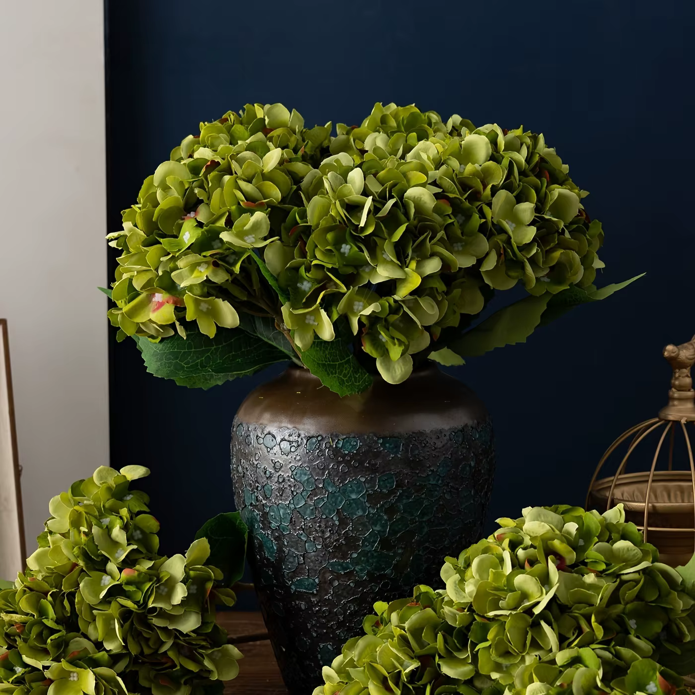 6 grandes fleurs d'hortensia artificielles