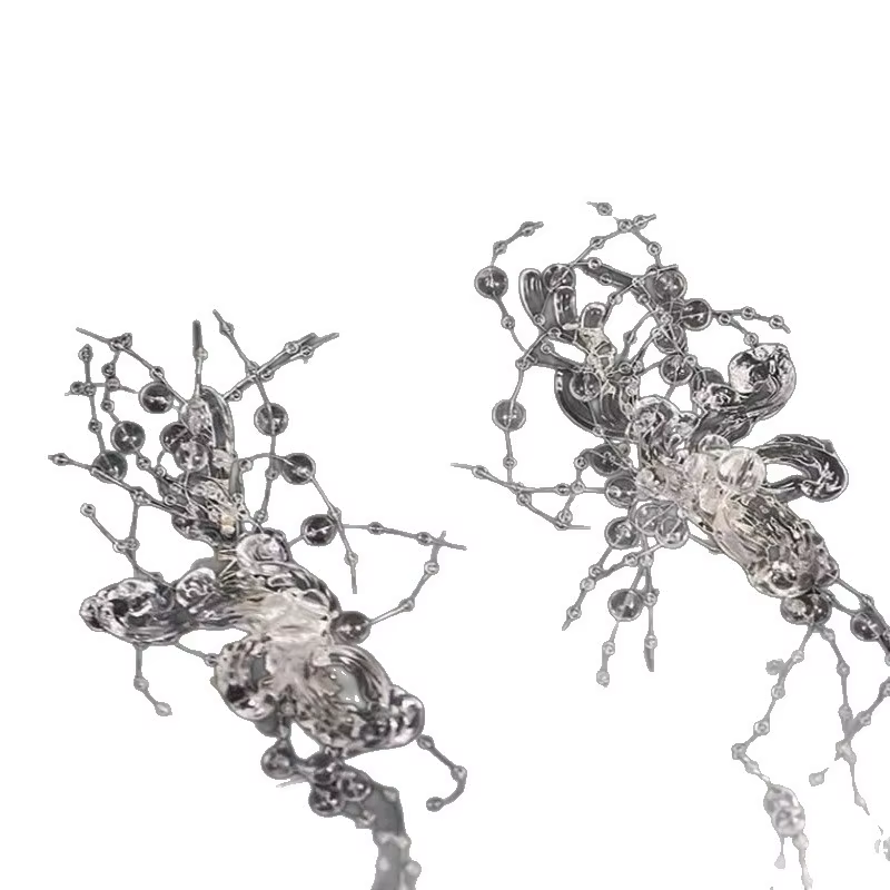 Épingle à cheveux papillon en cristal translucide, accessoire de mariage, conte de fées, couvre-chef à pompon, superbe pince à cheveux de Style féerique
