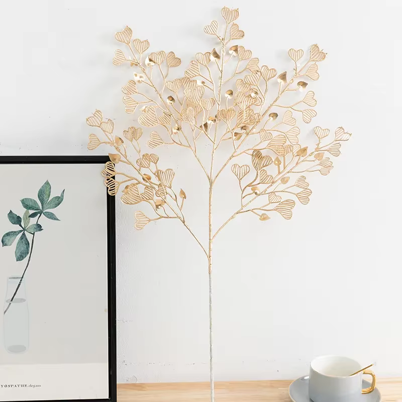 Fleur artificielle d'eucalyptus doré pour la décoration de la maison