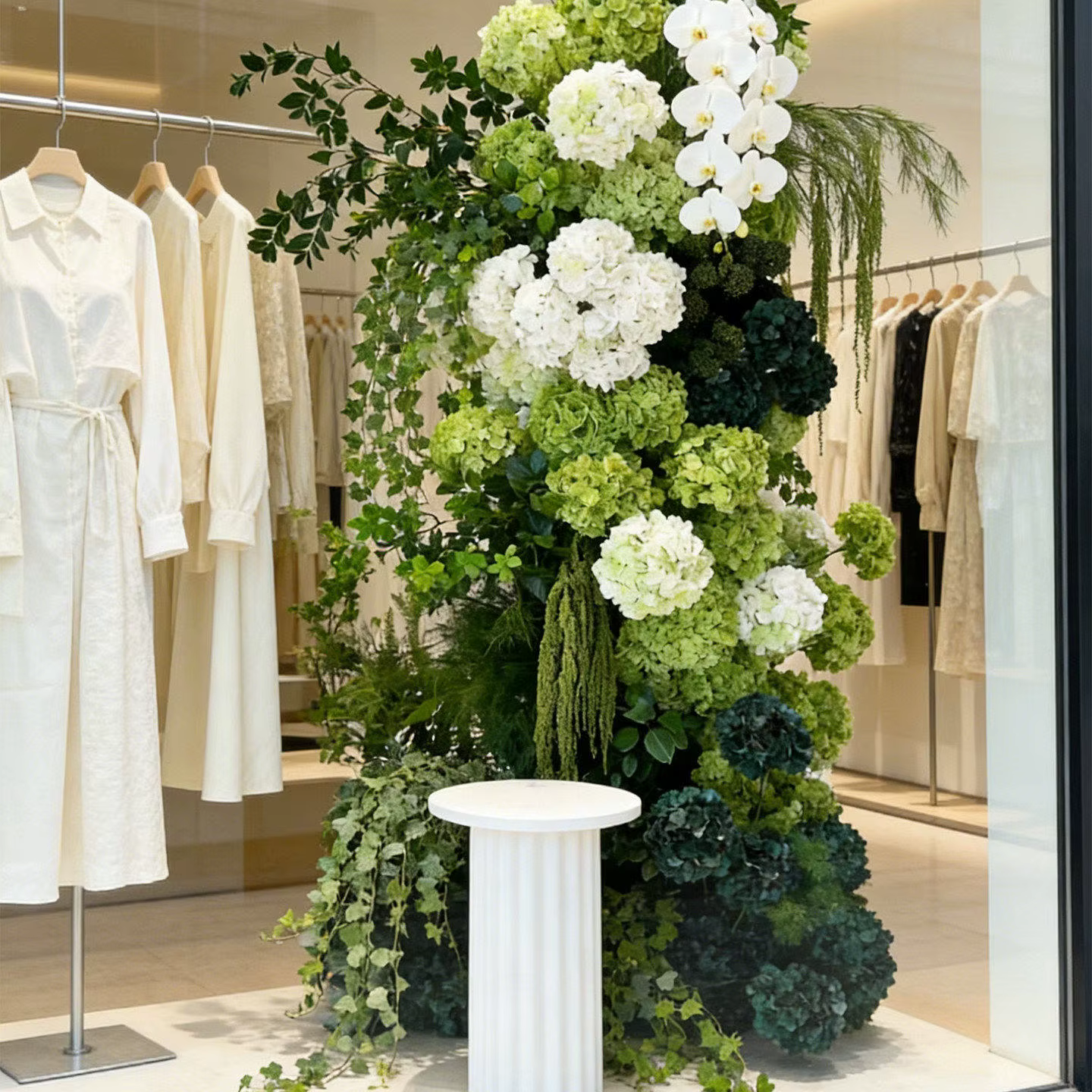 Plantes d'hortensias verts artificiels pour arrangements floraux