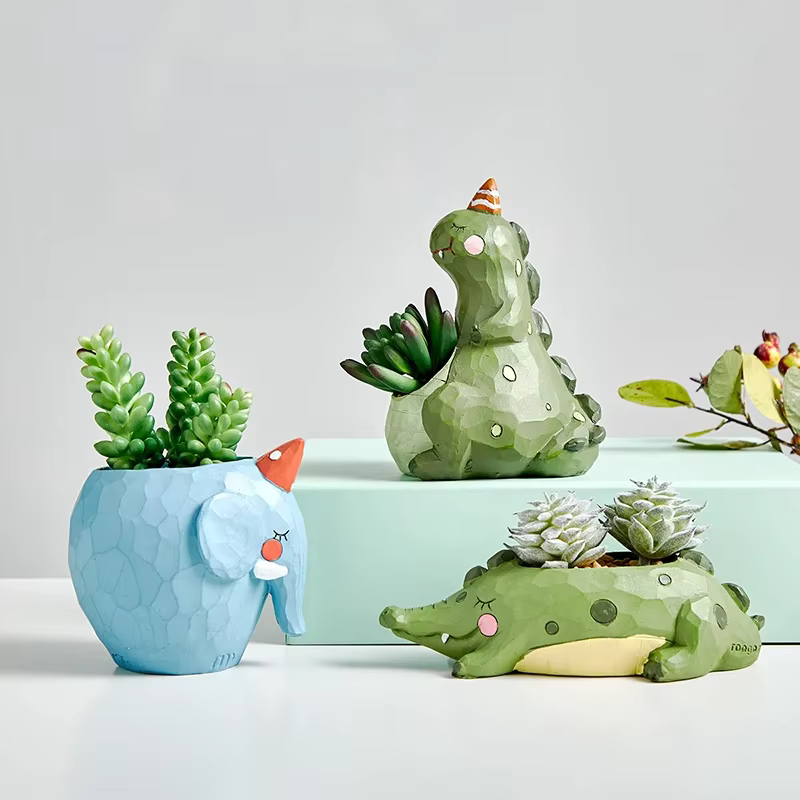 Pots de fleurs d'animaux mignons pour plantes succulentes