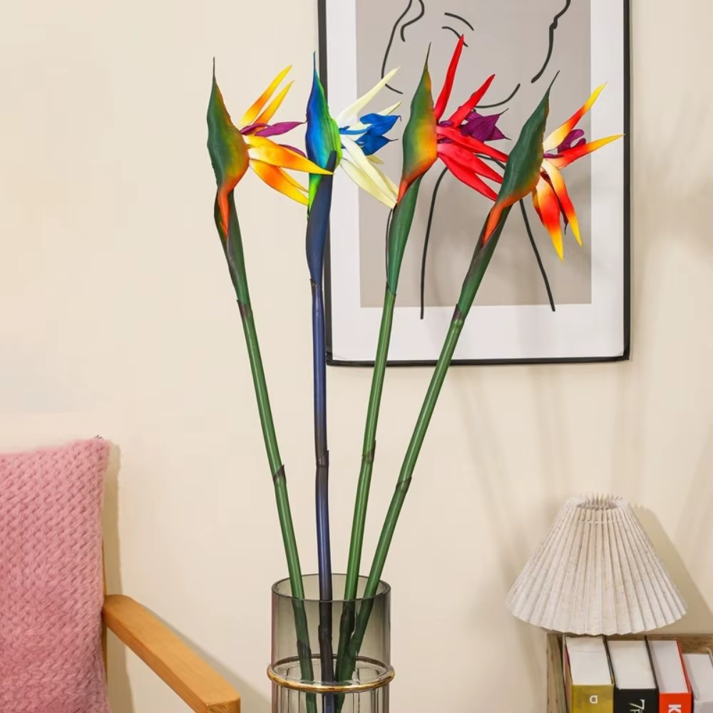 Fleurs artificielles de Strelitzia à longue tige