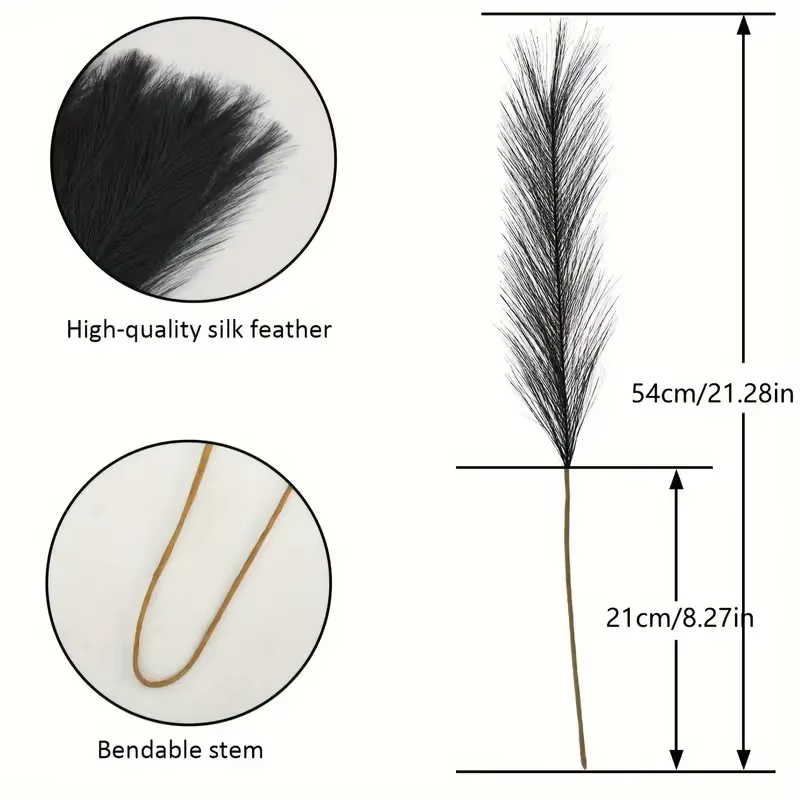 Arrangement Floral en fausse herbe de Pampas noire