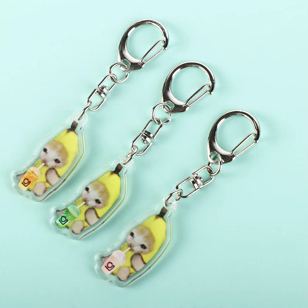 Porte-clés Banana Cat Happy Banana Cat, breloque pour sac à dos, chaîne de téléphone portable Banana Cat, pendentif de bijoux DIY